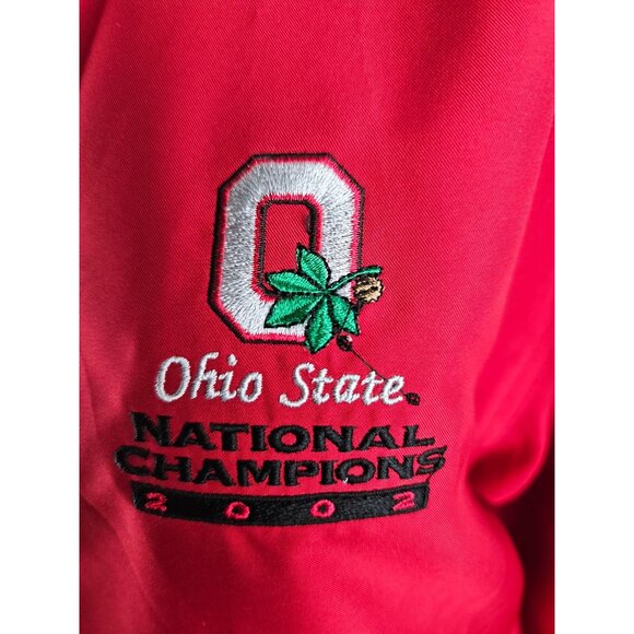 Vintage Ohio State Jacket Women M Cutter & Buck 2002 Nat'l Champion Half Zip Red - Picture 1 of 10